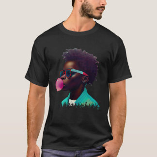 Camiseta Young Black Boy Joy Bubble Gum Fun African Melanin