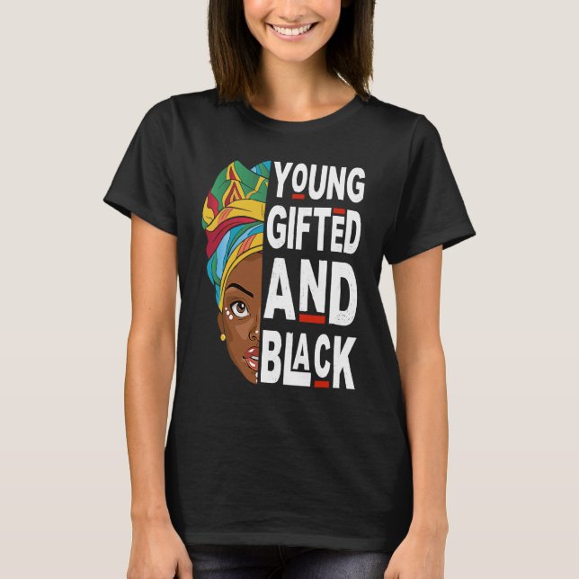 Camiseta Young ed And Black Afro Black History Month Melani (Anverso)