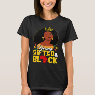 Camiseta Young ed And Black Girl  Melanin Queen Girls Kids