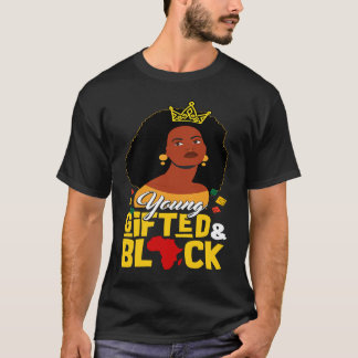 Camiseta Young ed And Black Girl  Melanin Queen Girls Kids