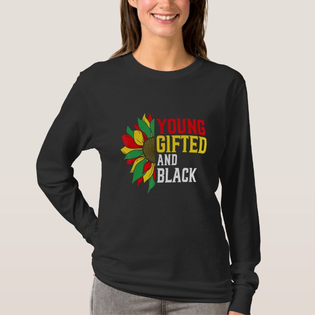 Camiseta Young ed And Black Proud Flowers Melanin African P (Anverso)
