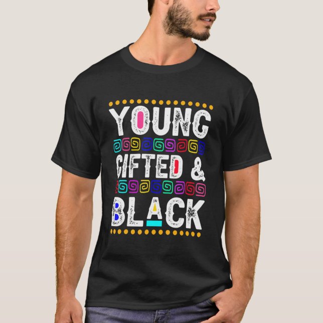 Camiseta Young ed & Black BLM Black History Month Melanin (Anverso)