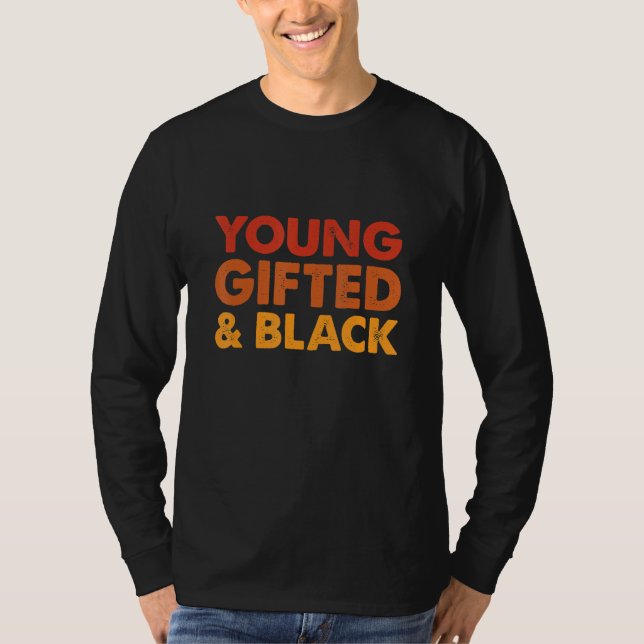 Camiseta Young Gifted And Black History Month Afro Melanin  (Anverso)