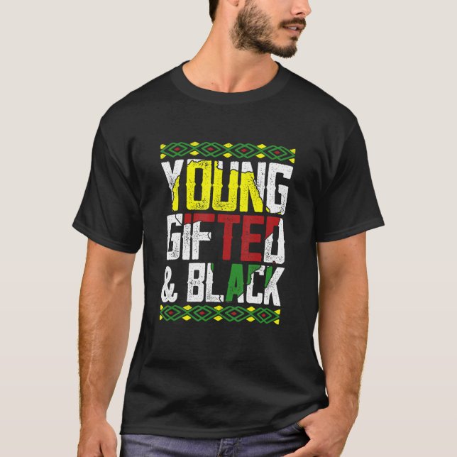 Camiseta Young Gifted & Black History Apparel, African Men  (Anverso)