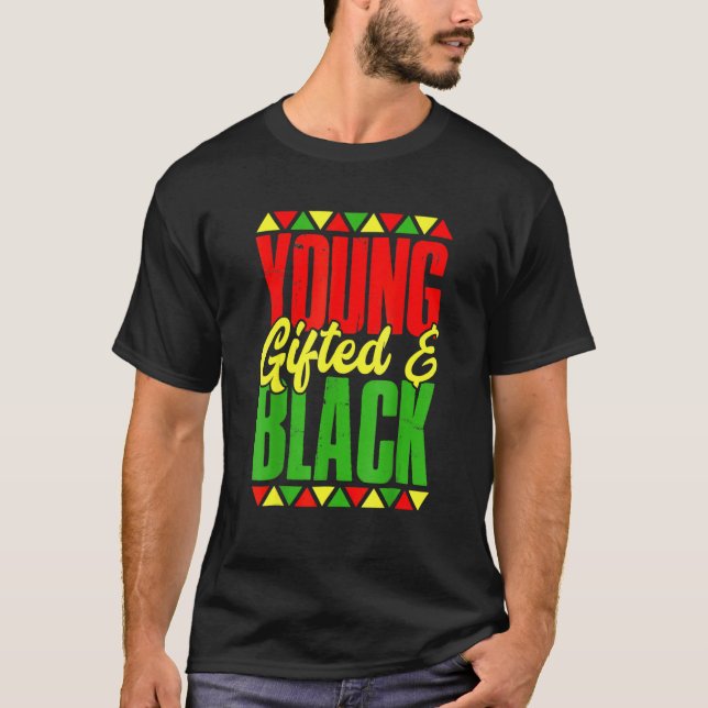 Camiseta Young Gifted & Black History Apparel, African Men  (Anverso)