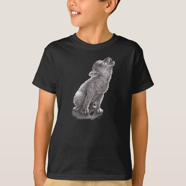 Camiseta Young Howf Wolf Cute Gray Wolf Art (Anverso)