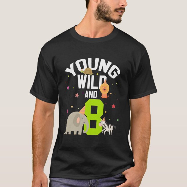 Camiseta Young Wild And 8 Animal Zoo B-Day (Anverso)