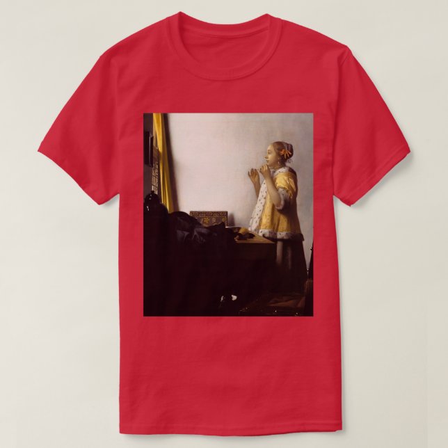 Camiseta Young Woman with a Pearl Necklace 1664 Johannes Ve (Diseño del anverso)