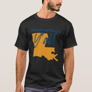 Camiseta Youngsville Louisiana Y'all LA Orgullo Mapa del Es