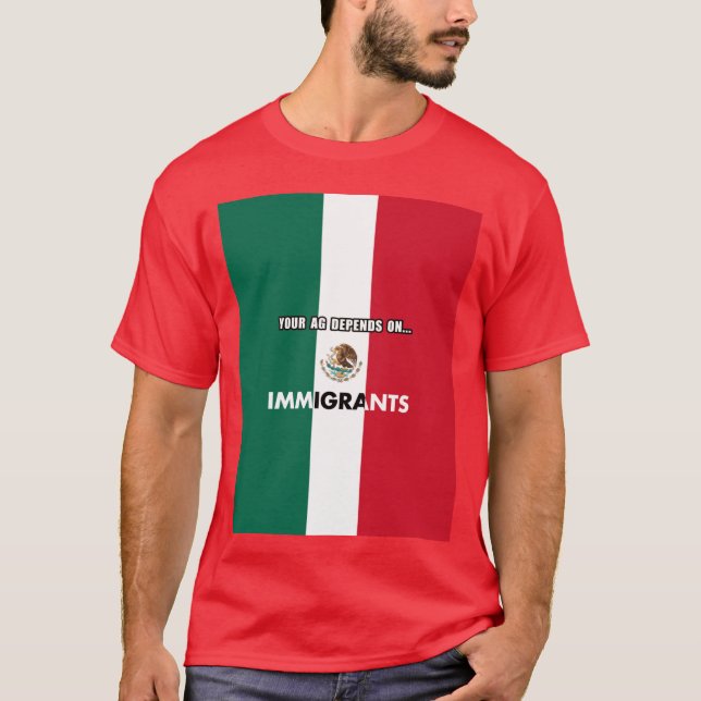 Camiseta Your Agriculture Depends On Immigrants California  (Anverso)