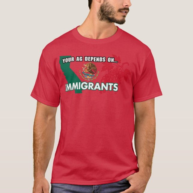 Camiseta Your Agriculture Depends On Immigrants California  (Anverso)