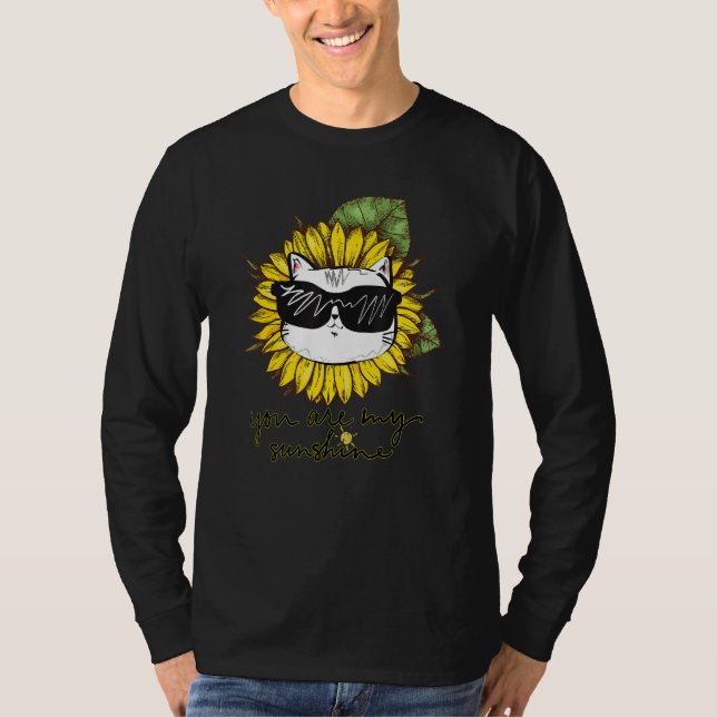 Camiseta Your Are My Sunshine Cat Sunflower Cat (Anverso)