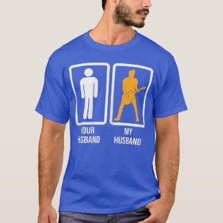 Camiseta Your Husband Vs My Husband Guitar Musicians Wife G