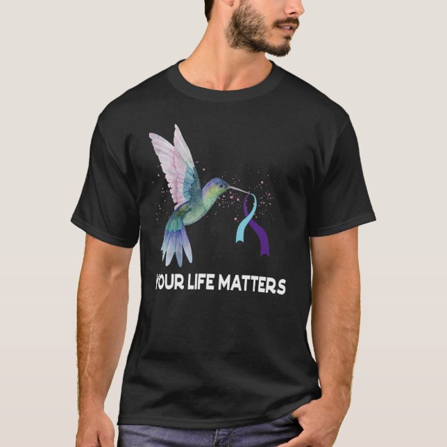 Camiseta Your Life Matters Ribbon N Suicide Awareness Menta (Anverso)