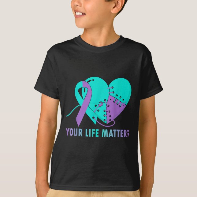Camiseta Your Life S Suicide Prevention Awareness Teal And  (Anverso)