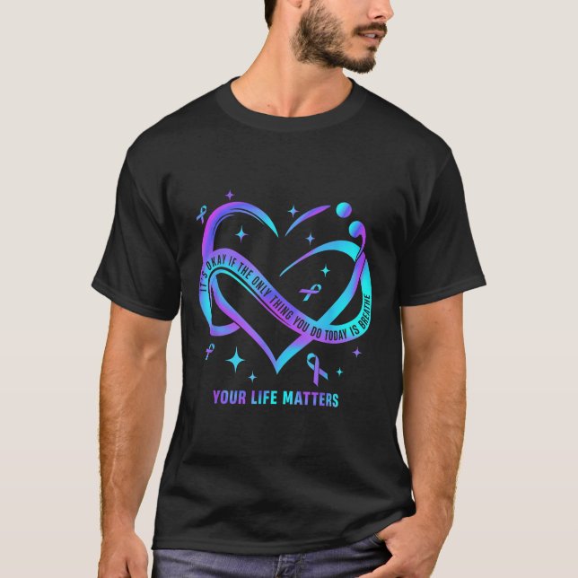 Camiseta Your Life S Suicide Prevention Teal Purple Heart R (Anverso)