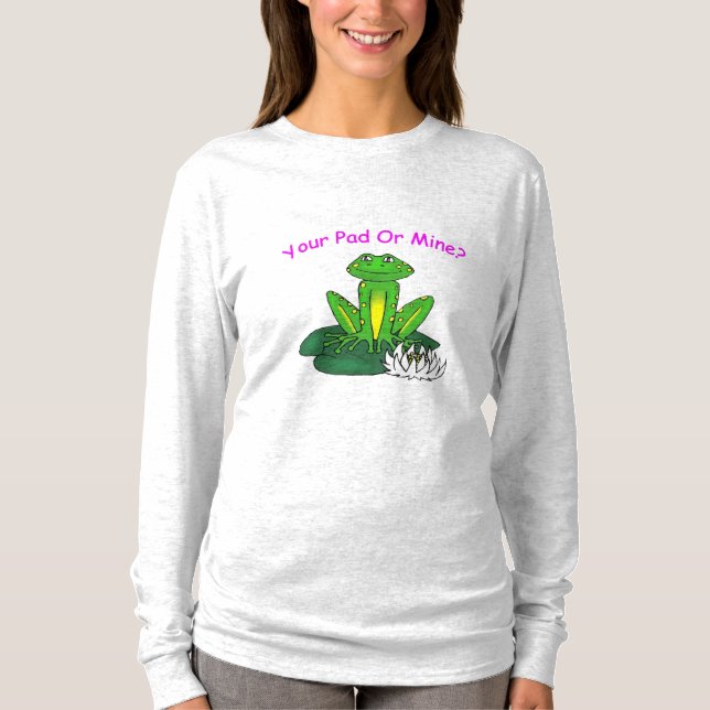 Camiseta Your Pad or Mine? Women's Light Gray Long Sleeve (Anverso)