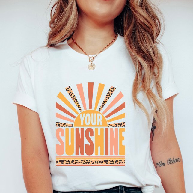 Camiseta Your Sunshine Sunburst; Retro Leopard Summer  (Subido por el creador)