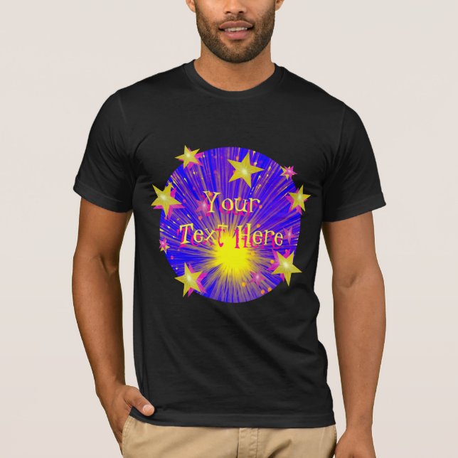 Camiseta 'Your Text' de Firework negra (Anverso)