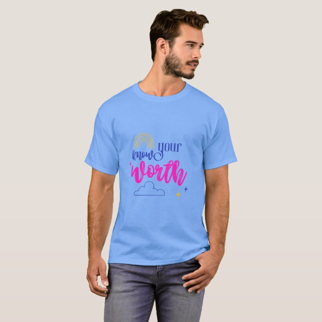 Camiseta Your Wow Worth Back Down NVR Basic Dark T-Shirt (Anverso completo)