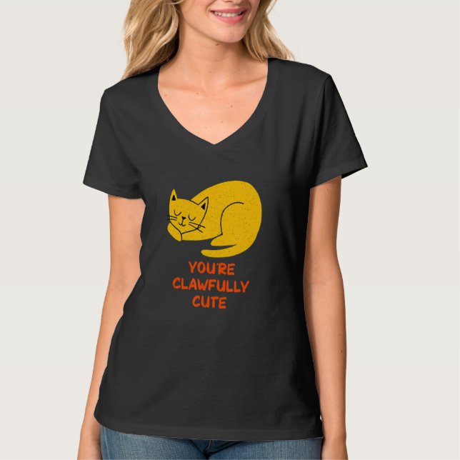 Camiseta You're Clawfully Cute Cat   Couples Kitten     (Anverso)