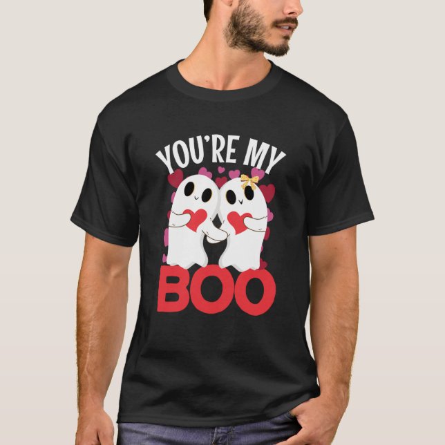 Camiseta You're My Boo Ghost with heart for Valentine's Day (Anverso)