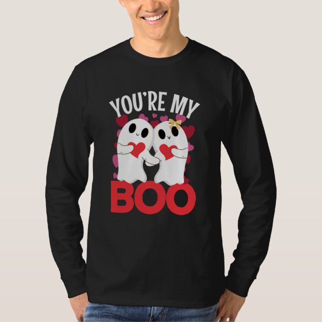 Camiseta You're My Boo Ghost with heart for Valentine's Day (Anverso)