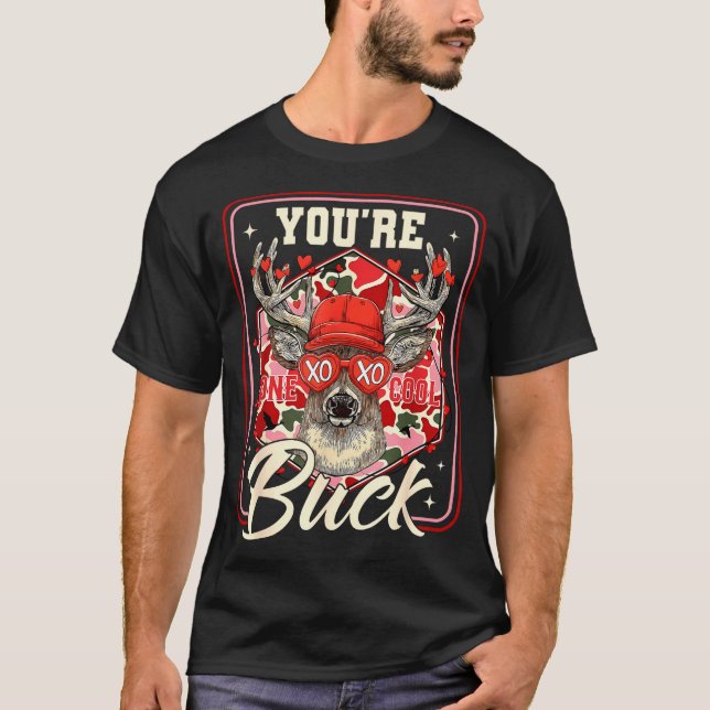 Camiseta You're One Cool Buck Camouflage Valentine's Day Hu (Anverso)
