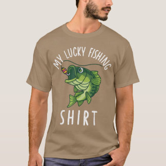 Camiseta Youth Boy My Lucky Fishing Funny Bass Fish Dad Gif