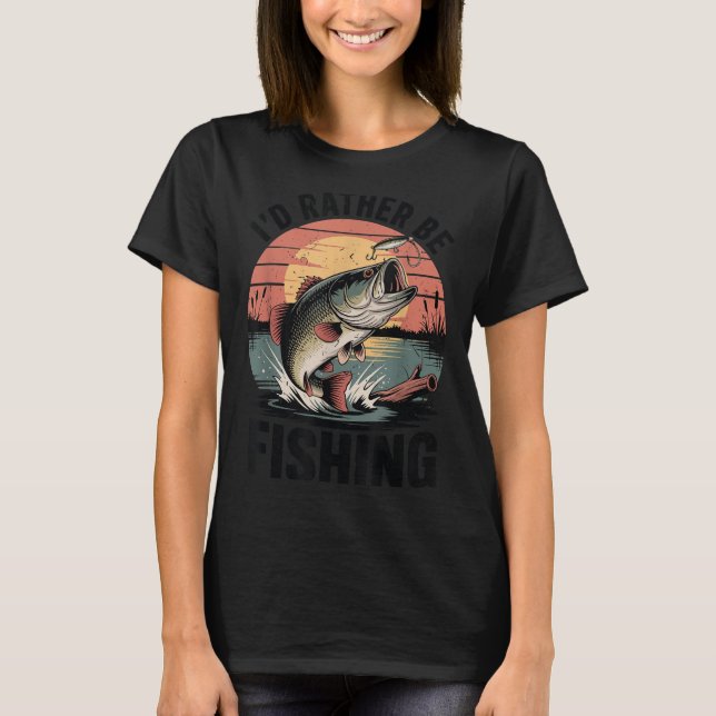 Camiseta Youth I'd Rather Be Fishing-shirt Boy Largemouth B (Anverso)