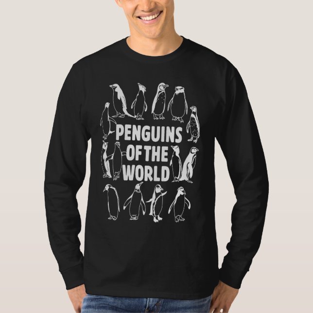 Camiseta Youth Penguins Of The World, Funny Animals Cute Pe (Anverso)