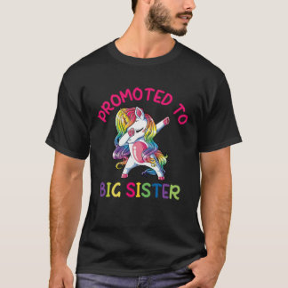 Camiseta Youth Promoted to Big sister dabbing unicorn toddl