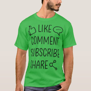 Camiseta Youtuber Blogger Like comentar suscribir compartir