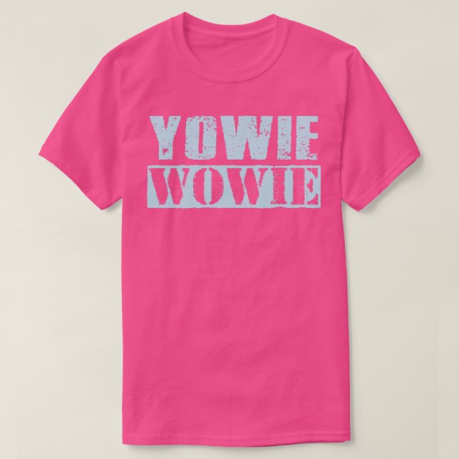 Camiseta Yowie Wowie Vintage Light Blue Text (Diseño del anverso)