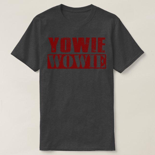 Camiseta Yowie Wowie Vintage Maroon Text (Diseño del anverso)