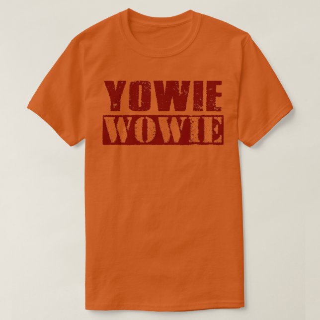 Camiseta Yowie Wowie Vintage Maroon Text (Diseño del anverso)