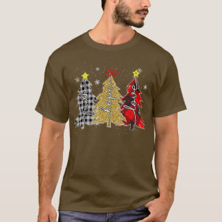 Camiseta yqQG Leopard Faith Feliz Navidad Árbol de Navidad 