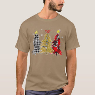 Camiseta yqQG Leopard Faith Feliz Navidad Árbol de Navidad 