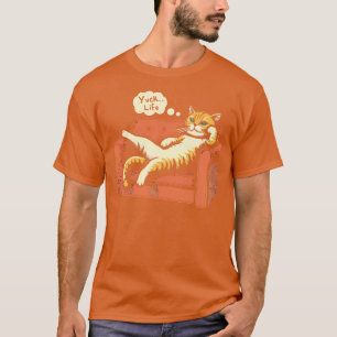 Camiseta Yuck Life Sarcasmo Cansado gato perezoso