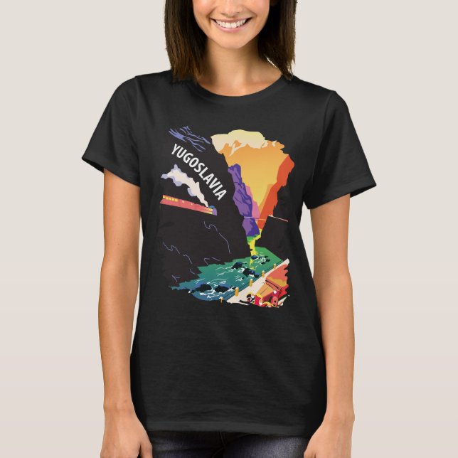 Camiseta Yugoslavia en tren y en coche (Anverso)