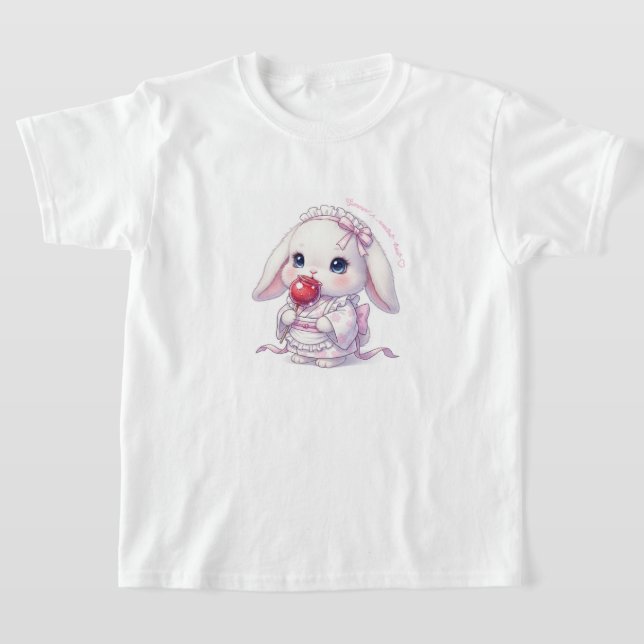 Camiseta Yukata Bunny with Apple Candy - Pink Pastel Ribbon (Distribución)