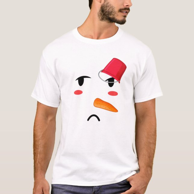 Camiseta Yukidaruma Snowman Enfrenta Con La Zanahoria I Kaw (Anverso)