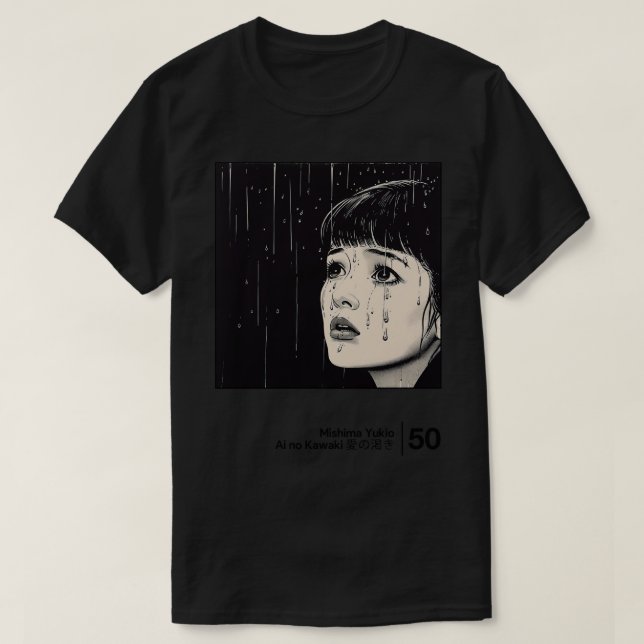 Camiseta Yukio Mishima Ai no Kawaki Estilo mínimo A (Diseño del anverso)