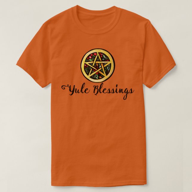 Camiseta Yule Blessing Pentacle Con Pentagram (Diseño del anverso)