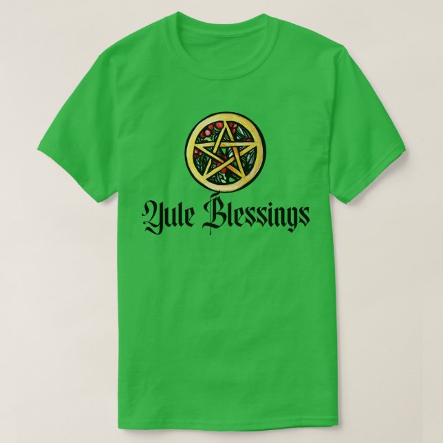 Camiseta Yule Blessings Pentacle Berries (Diseño del anverso)