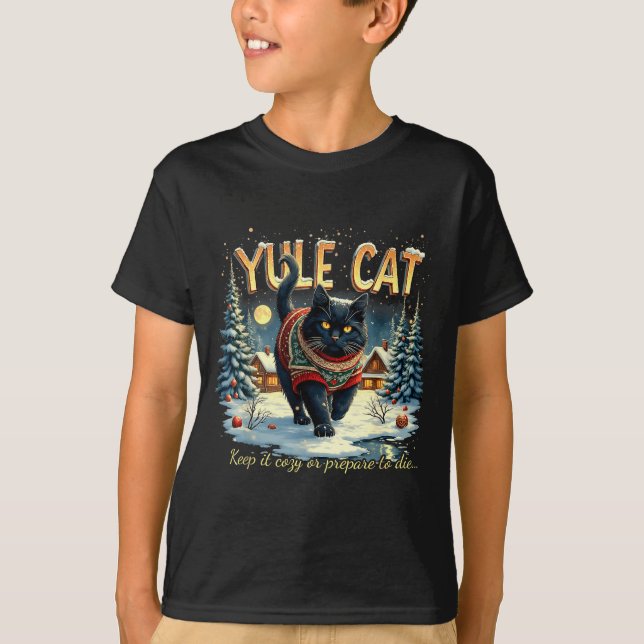 Camiseta Yule Cat Keep It Cozy Funny Winter Quote  (Anverso)