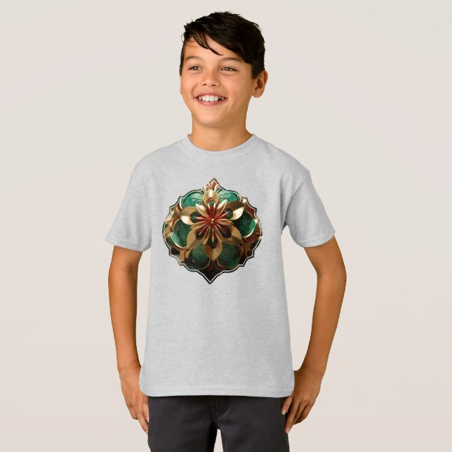 Camiseta Yuletide Opulence: Hilos de oro de Navidades (Anverso completo)