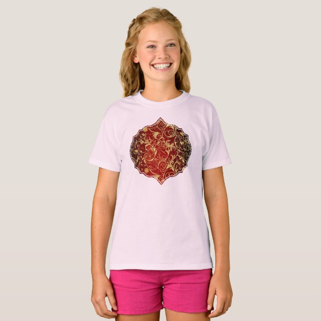 Camiseta Yuletide Opulence: Hilos de oro de Navidades (Anverso completo)