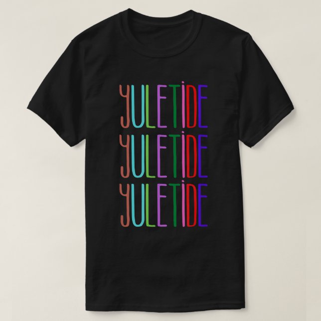 Camiseta Yuletide Tres Feliz Navidad Gráfico  (Diseño del anverso)