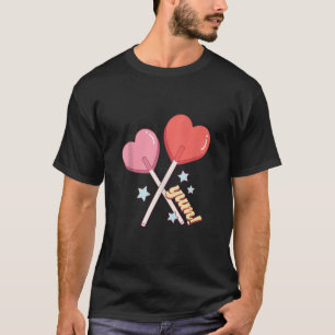 Camiseta Yum Sweet Candy Heart Lollipop Retro Groovy Valent
